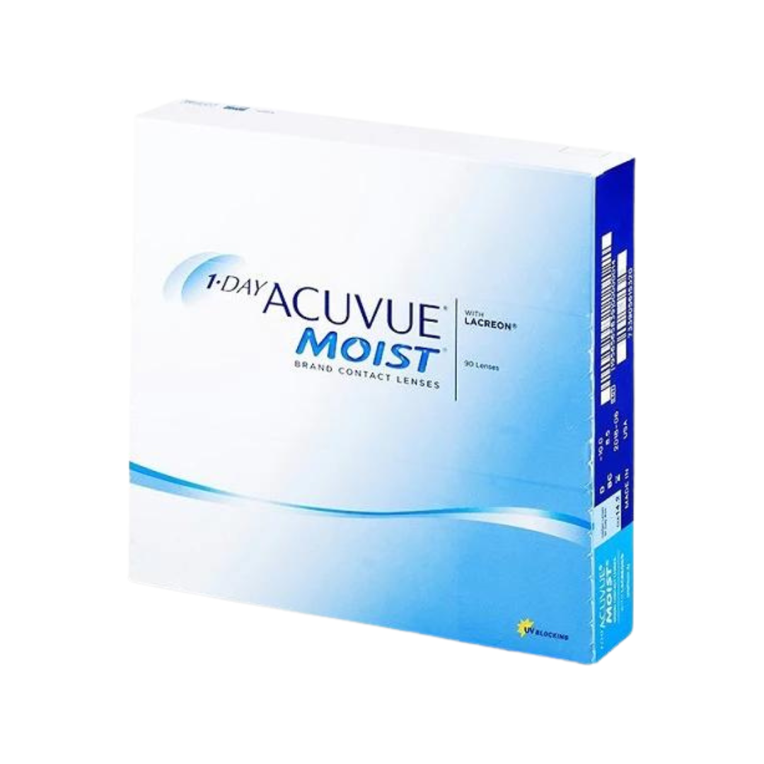 Lens21: Packaging of Johnson & Johnson 1 Day Moist Acuvue lenses
