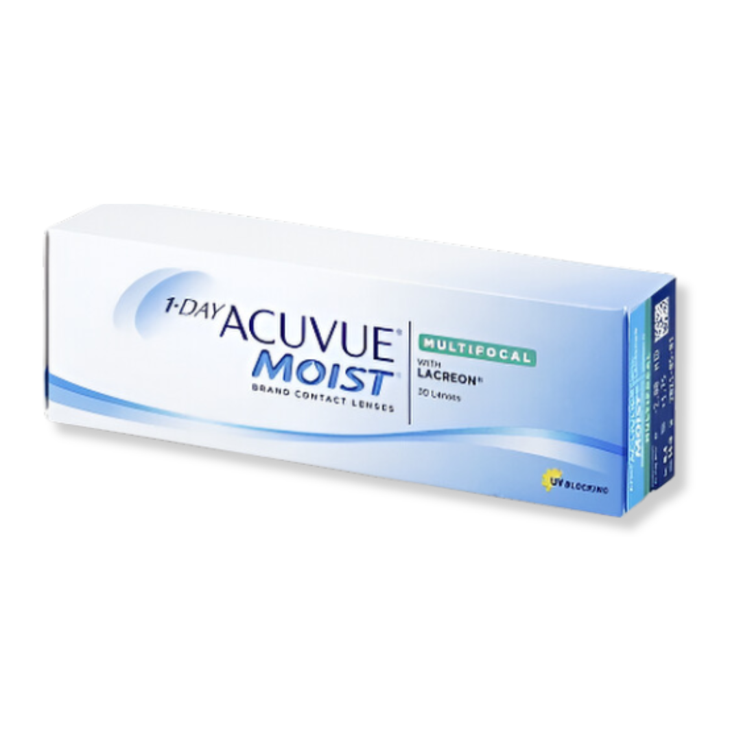 Lens21: Packaging of Johnson & Johnson 1-Day Acuvue Moist Multifocal contact lenses