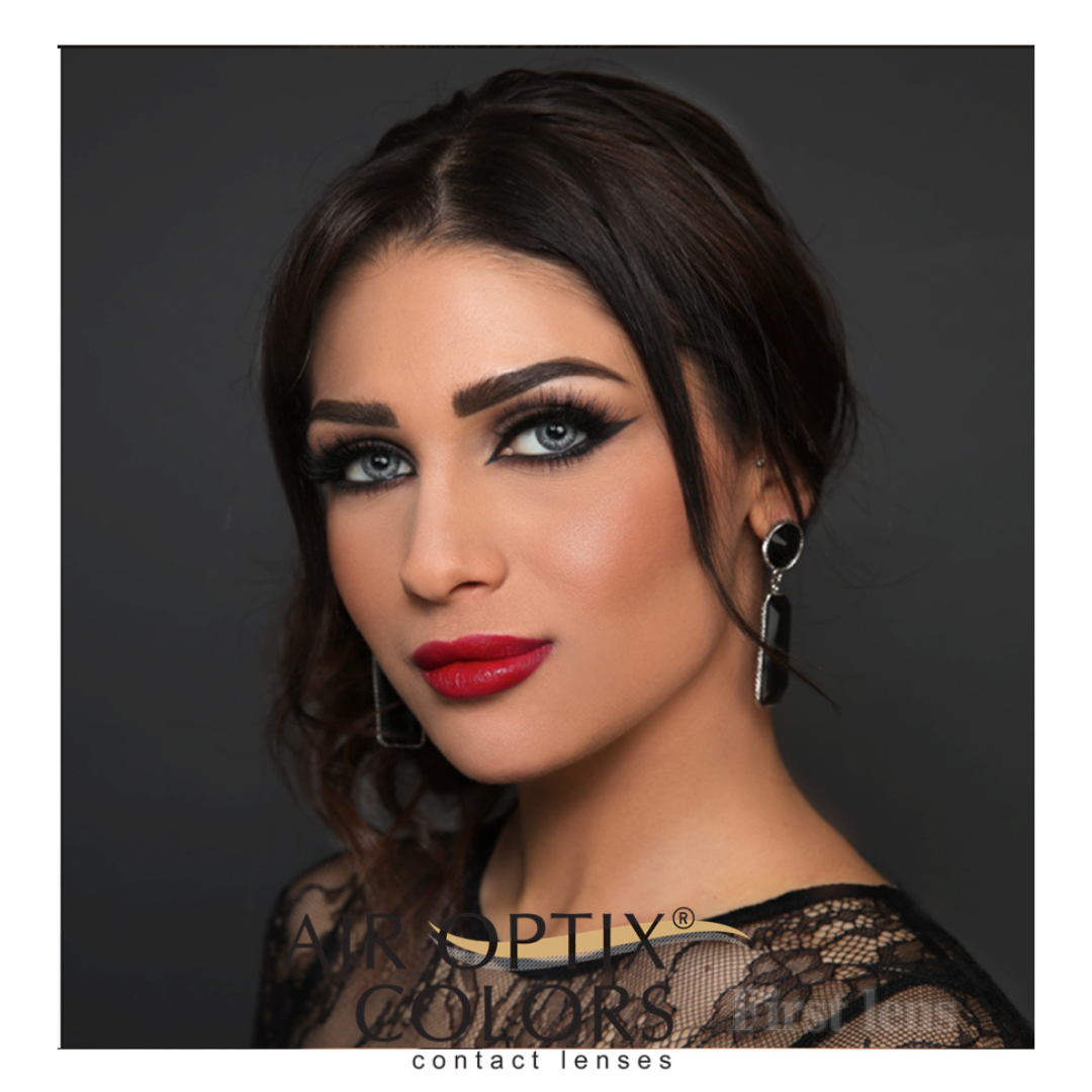 Sleek Sterling Gray contact lenses close-up