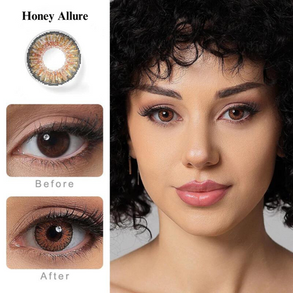 CELEBRATION COLORS | Yearly Color Contact Lens (1 Lens Per Bottle)-Honey Allure
