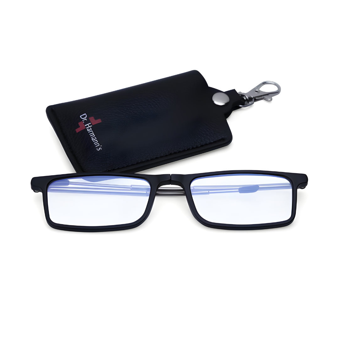 lens21 Closeup of Dr. Harmanns reading glasses Compact3 device