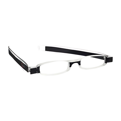 lens21 Dr. Harmanns reading glasses Library1 reading glasses on Open Book