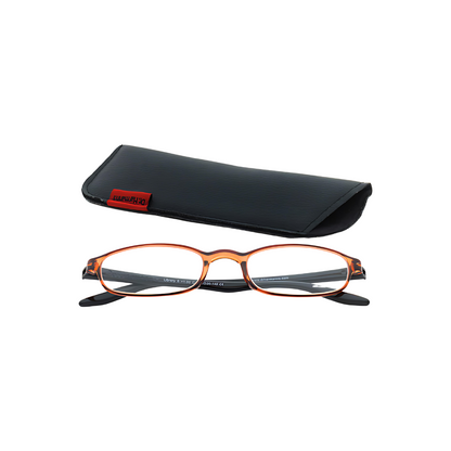 lens21 Dr. Harmanns reading glasses Library6 with a magnifying glass