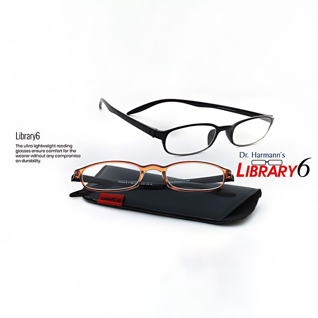 lens21 Dr. Harmanns reading glasses Library6 with a comfortable chair