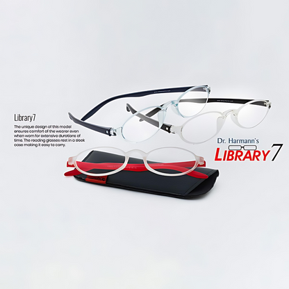 lens21 Dr. Harmanns reading glasses Library7 Cozy reading glasses Spot