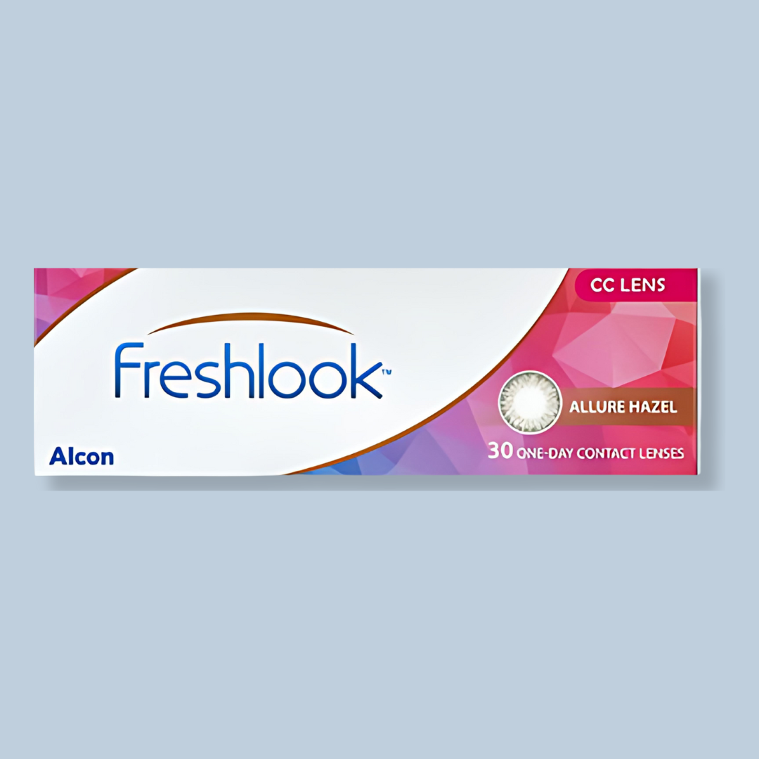 Experience the allure of Aqua Blue with FRESHLOOK CC Allure Color One Day lenses from Lens21.