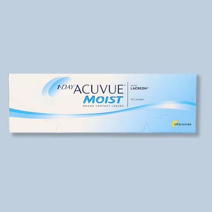 Lens21: Model showcasing Johnson and Johnson Moist Acuvue contact lenses