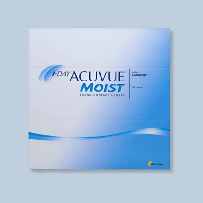 Lens21: Model wearing Johnson & Johnson 1 Day Moist Acuvue contact lenses