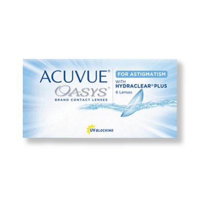 Lens21: Close-up of Acuvue Oasys for Astigmatism contact lenses