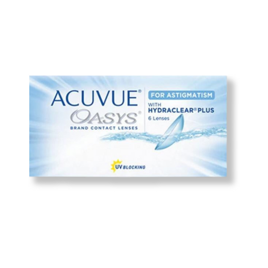 Lens21: Close-up of Acuvue Oasys for Astigmatism contact lenses