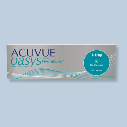 Lens21: Model showcasing Acuvue Oasys 1 Day with HydraLuxe Technology contact lenses
